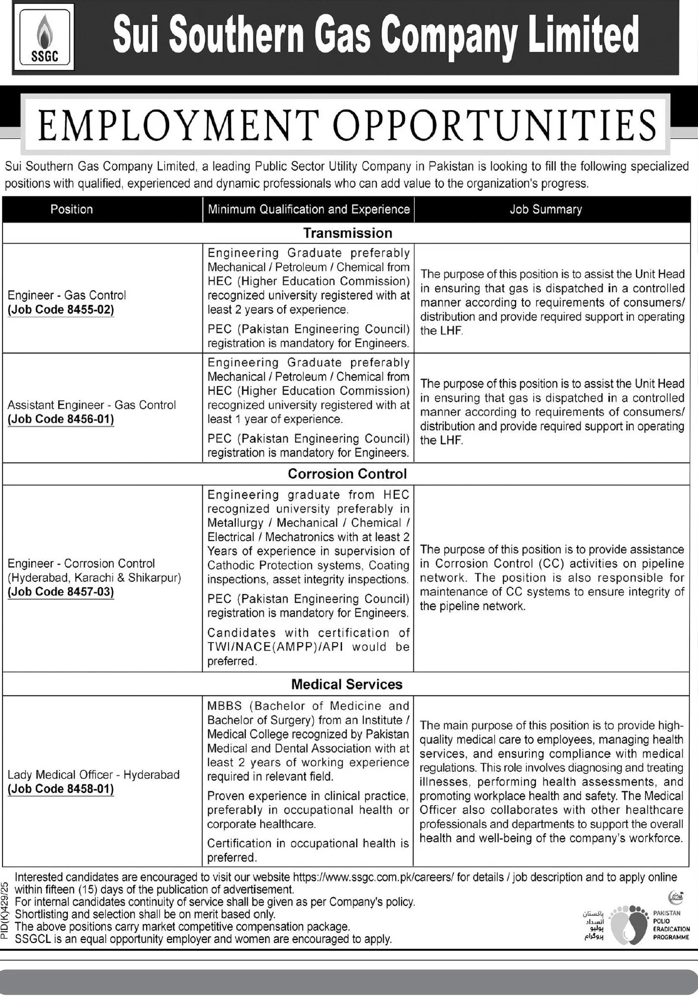 Sui Southern Gas Company Limited Jobs Apply Online